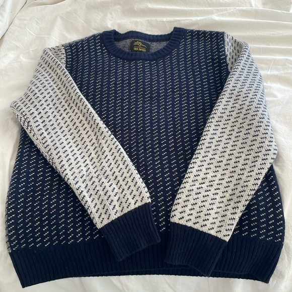 Todd Snyder LL Bean Birdseye Wool Cashmere Crewneck Sweater Size